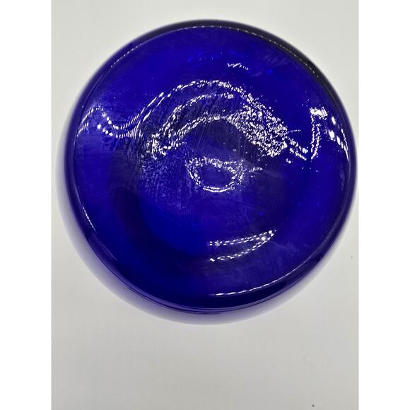 Dark Cobalt Round 6" Vase Glass Scalloped Top - Picture 6 of 7